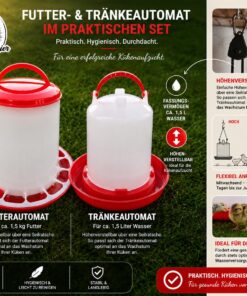 Futterautomat & Tränke mit Seilratsche - Küken Starter-Set