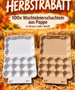 100x Wachteleierkartons Verpackung für Wachteleier Pappe in Braun oder weiß