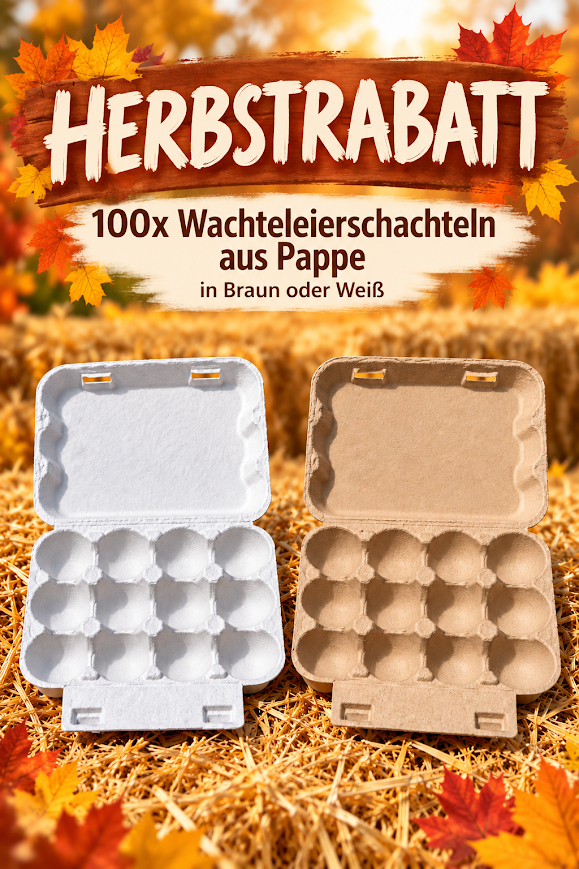 100x Wachteleierkartons Verpackung für Wachteleier Pappe in Braun oder weiß